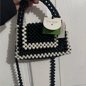 Kate Spade Black and White Beaded Mini Bag